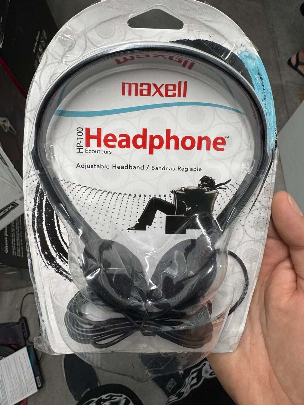 Maxell HP-100 Lightweight Stereo Headphone Black